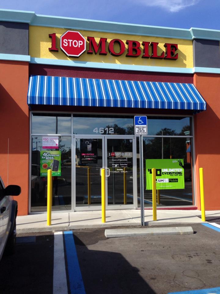 Inside the 1 Stop Mobile repair shop in Tampa, FL